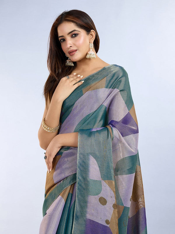 Ideal Multi Color Cotton Fabric Casual Saree