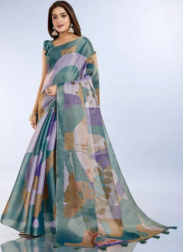 Ideal Multi Color Cotton Fabric Casual Saree