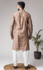 Amazing Brown Color Silk Fabric Kurta Pajama