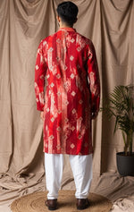 Amazing Red Color Silk Fabric Kurta Pajama