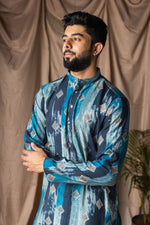 Amazing Blue Color Silk Fabric Kurta Pajama