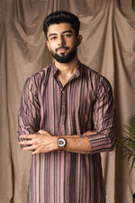 Amazing Brown Color Silk Fabric Kurta Pajama