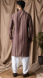 Amazing Brown Color Silk Fabric Kurta Pajama