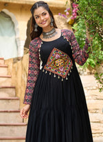 Divine Black Color Rayon Fabric Gown