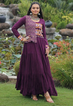 Divine Wine Color Rayon Fabric Gown