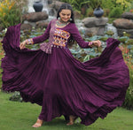 Divine Wine Color Rayon Fabric Gown