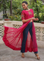 Amazing Pink Color Georgette Fabric Designer Kurti