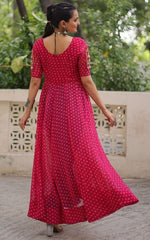 Amazing Pink Color Georgette Fabric Designer Kurti