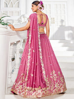 Magnetic Pink Color Georgette Fabric Party Wear Lehenga