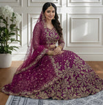 Beautiful Purple Color Net Fabric Party Wear Lehenga