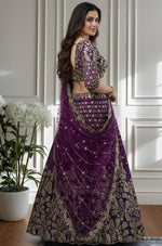 Beautiful Wine Color Net Fabric Party Wear Lehenga