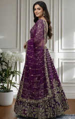 Beautiful Wine Color Net Fabric Party Wear Lehenga