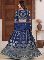 Angelic Blue Color Chinon Fabric Party Wear Lehenga