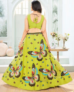 Stunning Green Color Georgette Fabric Party Wear Lehenga
