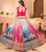 Stunning Multi Color Chinon  Fabric Party Wear Lehenga