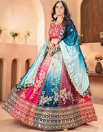 Stunning Multi Color Chinon  Fabric Party Wear Lehenga