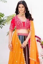 Beautiful Multi Color Georgette  Fabric Party Wear Lehenga