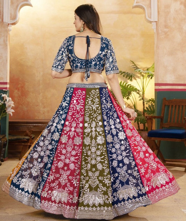 Superb Multi Color Georgette  Fabric Party Wear Lehenga
