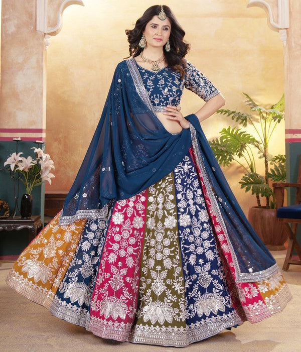 Superb Multi Color Georgette  Fabric Party Wear Lehenga