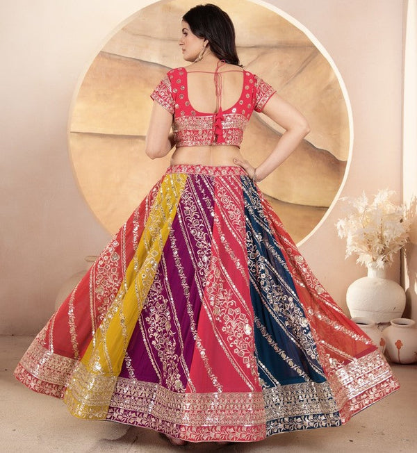 Superb Multi Color Georgette  Fabric Party Wear Lehenga