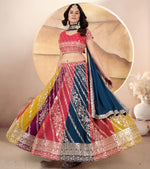 Superb Multi Color Georgette  Fabric Party Wear Lehenga