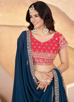 Superb Multi Color Georgette  Fabric Party Wear Lehenga