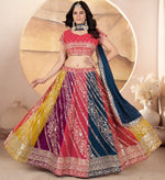 Superb Multi Color Georgette  Fabric Party Wear Lehenga
