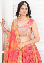 Superb Multi Color Chinon Fabric Party Wear Lehenga
