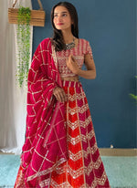 Classy Multi Color Georgette Fabric Party Wear Lehenga