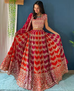 Classy Multi Color Georgette Fabric Party Wear Lehenga