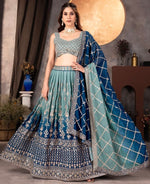 Classy Blue Color Georgette Fabric Party Wear Lehenga
