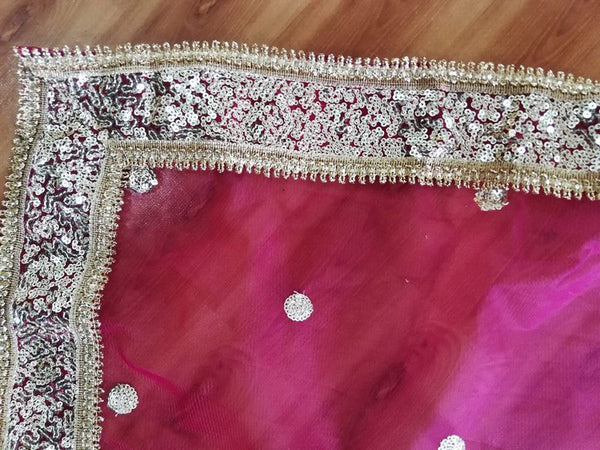 Dazzling Magenta Color Satin Fabric Wedding Lehenga