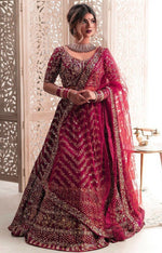 Dazzling Magenta Color Satin Fabric Wedding Lehenga