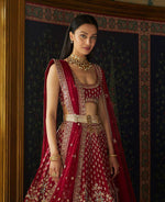 Dazzling Maroon Color Satin Fabric Wedding Lehenga