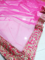 Dazzling Pink Color Satin Fabric Wedding Lehenga