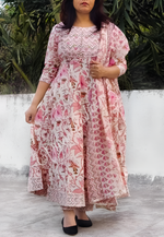 Amazing Pink Color Cotton Fabric Designer Suit