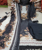 Amazing Black Color Muslin Fabric Designer Suit