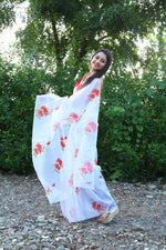 Ideal White Color Organza Fabric Casual Saree