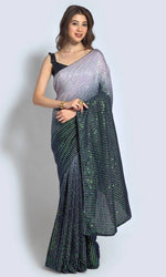 Ideal Black Color Vichitra Fabric Partywear Saree