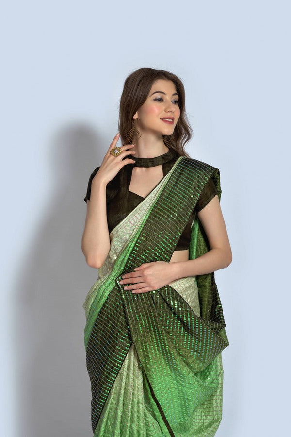 Ideal Green Color Vichitra Fabric Partywear Saree