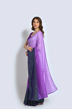 Ideal Purple Color Vichitra Fabric Partywear Saree