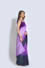 Ideal Purple Color Vichitra Fabric Partywear Saree