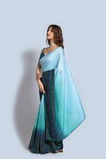 Ideal Teal Color Vichitra Fabric Partywear Saree