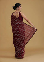 Amazing Maroon Color Georgette Fabric Partywear Saree