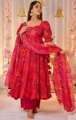 Amazing Pink Color Silk  Fabric Designer Suit