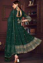 Amazing Green Color Georgette Fabric Designer Suit