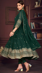 Amazing Green Color Georgette Fabric Designer Suit