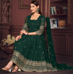 Amazing Green Color Georgette Fabric Designer Suit