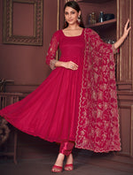 Amazing Pink Color Georgette Fabric Designer Suit