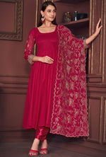 Amazing Pink Color Georgette Fabric Designer Suit